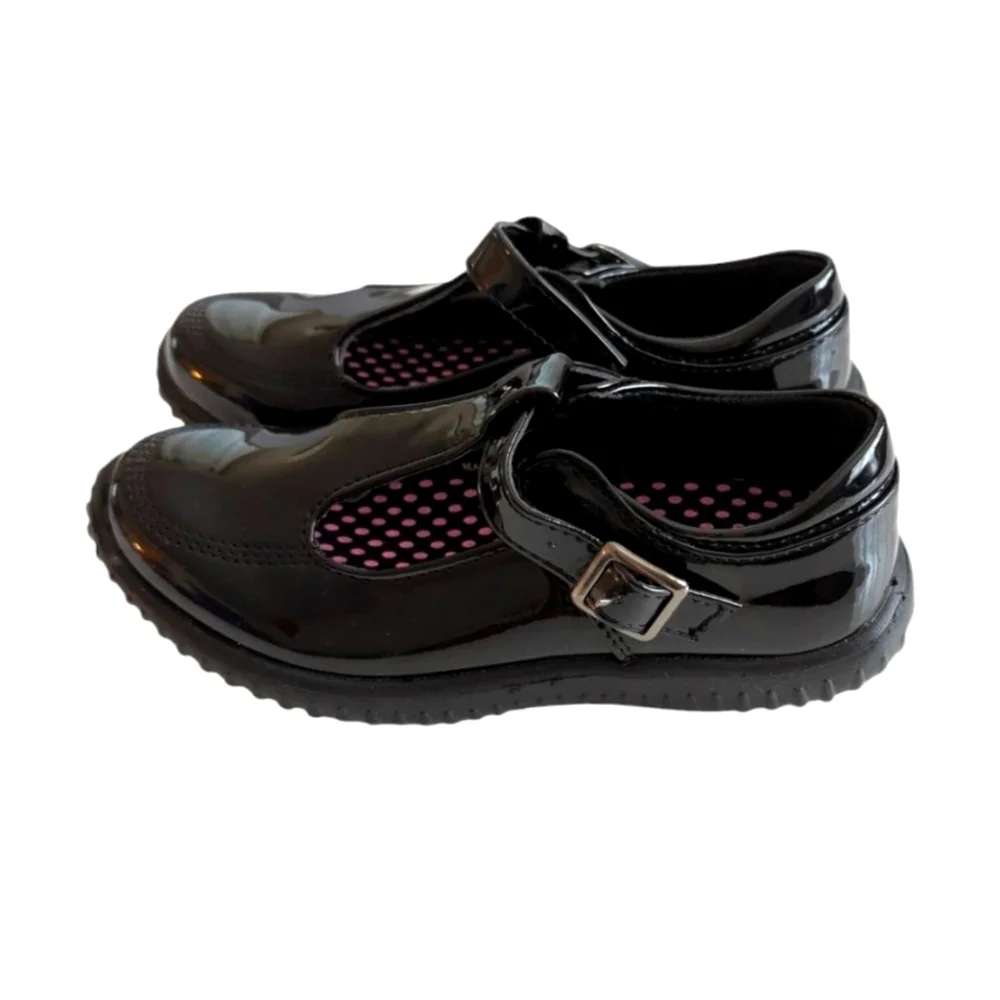 NWOT JABASIC Girls Mary Jane T-Strap School Uniform Flats Shoes Size 13 Black